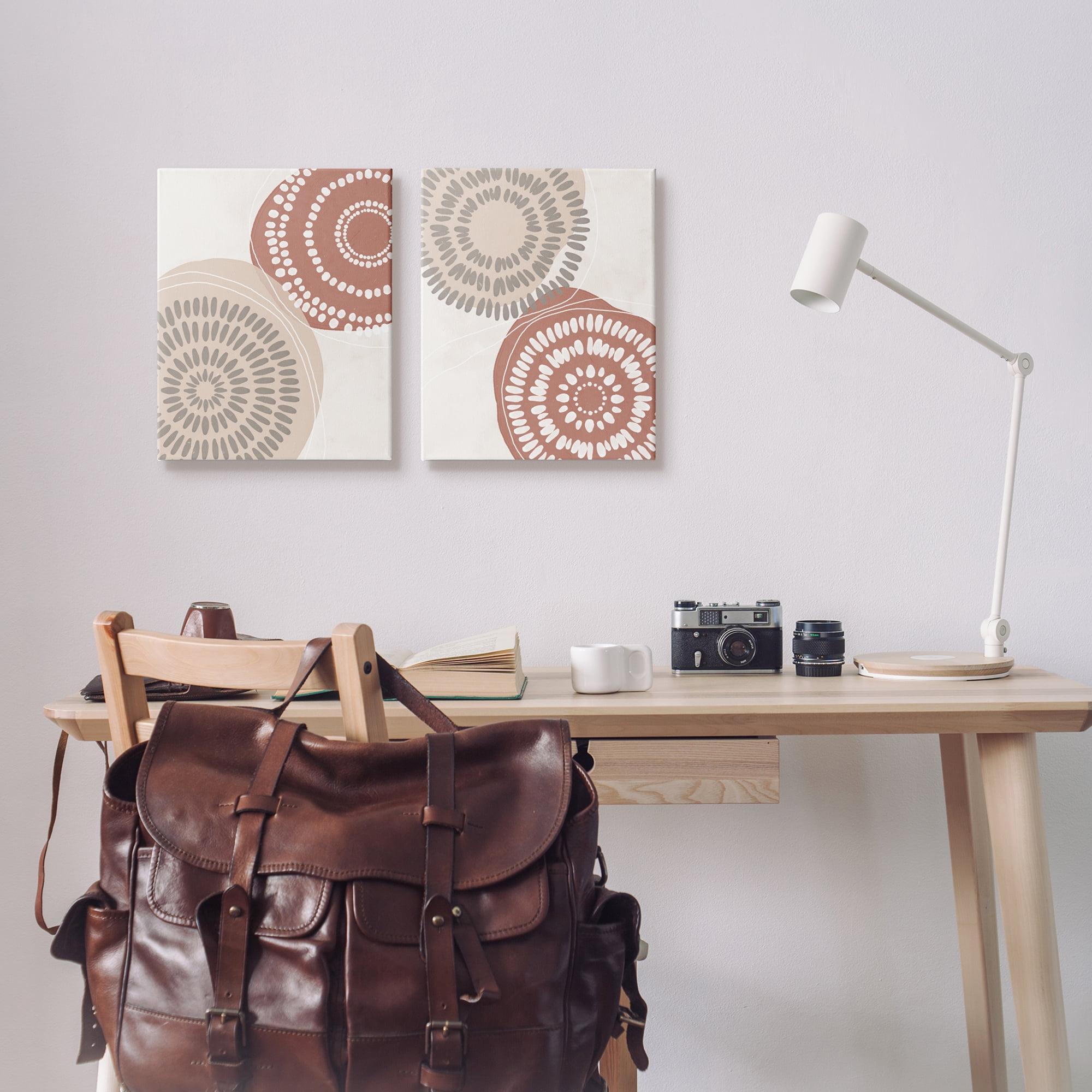 Stupell Industries Geometric Mandala Ink Drops Boho Circular Doodle,16 x 20, Design by Nina Blue
