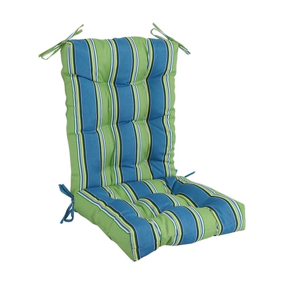 Blazing Needles 18-inch by 38-inch Spun Polyester Patterned Outdoor Tufted Chair Cushion