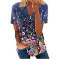 thumbnail image 1 of Blusa informal elegante de manga corta con cremallera y cuello redondo para mujer OAVQHLG3B Store lin121212, 1 of 5