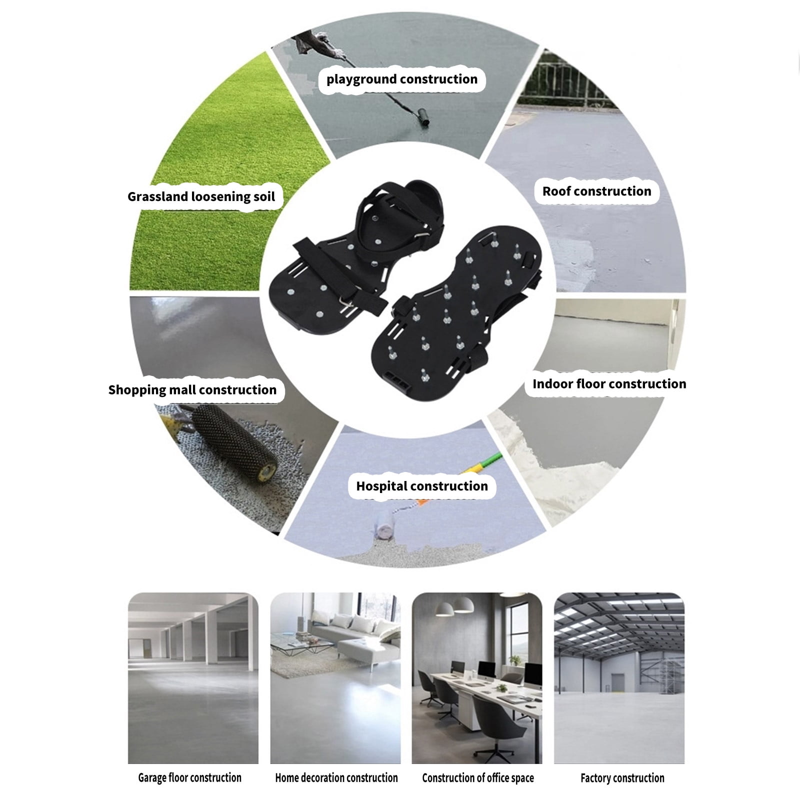 Professional Garden Aerator Shoes With 28mm Steel Spikes For Soil Penetration