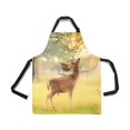 thumbnail image 2 of ASHLEIGH Male Fallow Deer Stag in Forest During Fall Season Sunrise Adjustable Bib Apron with Pockets Commercial Restaurant and Home Kitchen Apron for Women Men, 2 of 2