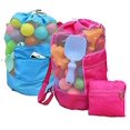 thumbnail image 5 of Mochila de playa rosa de moda y duradera para niños, mochila de playa de malla, bolsa de juguetes de playa, mochila de pelota de juguete para niños, bolsa de almacenamiento con cordón, 5 of 5