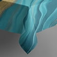 thumbnail image 5 of Blue Gold Wave Marble Pattern Square Tablecloth,Waterproof Square Table Cover,Wipeable Spillproof Washable Table Cover for Home Kitchen Party Decor 60"x60"(152x152cm), 5 of 6