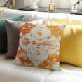 thumbnail image 3 of BANET Yellow Throw Pillow Covers Rug Persian Carpet Double Sided Pattern Soft Pillow Case Cushion Cover Pillowcase for Garden Couch Sofa Bed Decorative 22x22in, 3 of 5