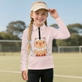 thumbnail image 2 of Psesaysky Girls Kawaii Capybara Flower Print Sweatshirt Long Sleeve for Teen Girls Stand-up Collar Sweatshirt Quarter Zip Pullover Hoodies Fleece Jacket 10-11 Years, 2 of 6