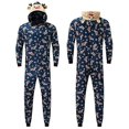 thumbnail image 2 of Pyjama de Noël Assorti pour la Famille avec Rennes, Justaucorps à Capuche une Pièce, 2 of 3