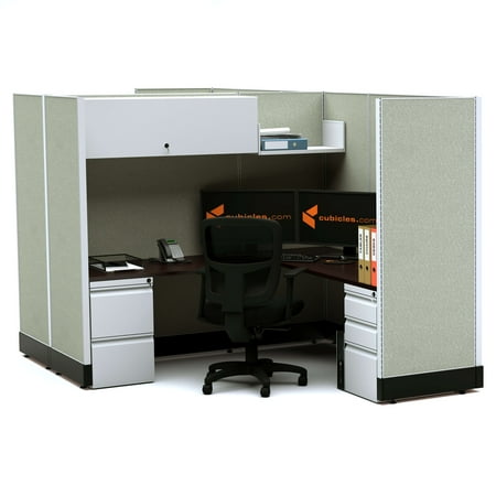 UPC: 0729105176976 | Modular Office Desk Furniture 67H 2pack Cluster Powered Cubicles