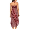 thumbnail image 3 of SWSMCLT Women's Long Skirts Tie Front Skirt Bohemian Summer Dress Gypsy Indian Maxi High Waist Flowy Hippie Boho Elephant Printed Dresses Elastic Waist Red One Size, 3 of 5