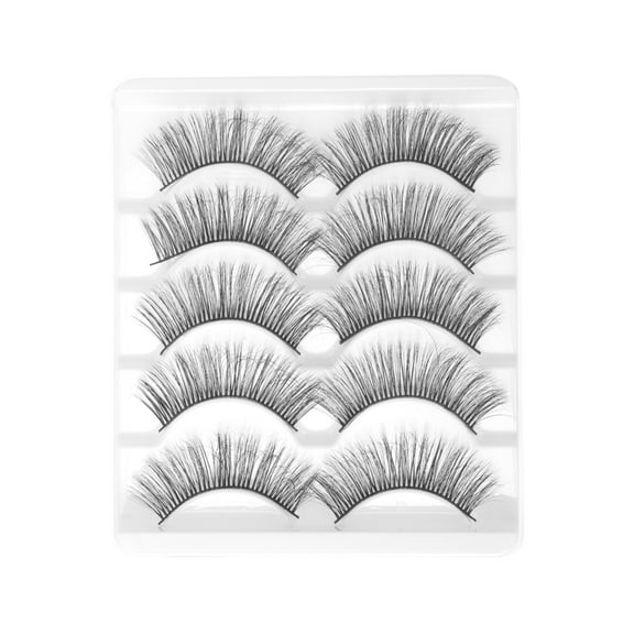 Unique Bargains 5 Pair Soft 3D False Eyelashes for Makeup Black 3D-62