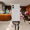 thumbnail image 1 of Transparent Magnetic Phone Case For iPhone 16 15 14 13 Mini 12 11 Pro XS Max XR 8 7 Plus Crossbody Strap Rope For Magsafe Cover LUHAN, 1 of 7