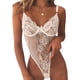 thumbnail image 2 of Lencería sexy para mujer, diseño de malla de encaje, mono con tirantes y hueco, blanco, XXL Inevent XX000148-13, 2 of 7