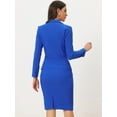 thumbnail image 4 of DARING DIVA Women's 2 Pcs Long Sleeve Blazer Pencil Skirt Outfit Set XL Royal Blue, 4 of 6