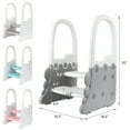 thumbnail image 5 of Toddler Step Stool for Bathroom Sink, Ronipic 2 Step Stools for Kids, Anti-Slip Stool for Kitchen Counter, Potty Training Toilet Stool with Handrail, 5 of 9