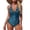 Blue, variant on Women's One-Piece Solid Color Athletic Bikini Swimsuit, Sporty Fit for Swimming & Beach, Sleek Womens Bikini Swimsuits for Training,Blue S