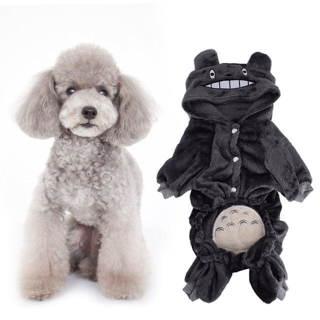 Coral Fleece Ropa para mascotas Disfraces de dibujos animados Otoño Invierno Ropa para Perro Gato Mantener Warmgray XL