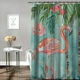 thumbnail image 2 of Orinice Bathroom Shower Curtain Watercolor Exotic Summer Bird Flamingo Monstera Paradise Flower Palm Jungle Garden Botanical Leaf Decorative Bath Curtain Water Proof with Hooks  69x72, 2 of 7