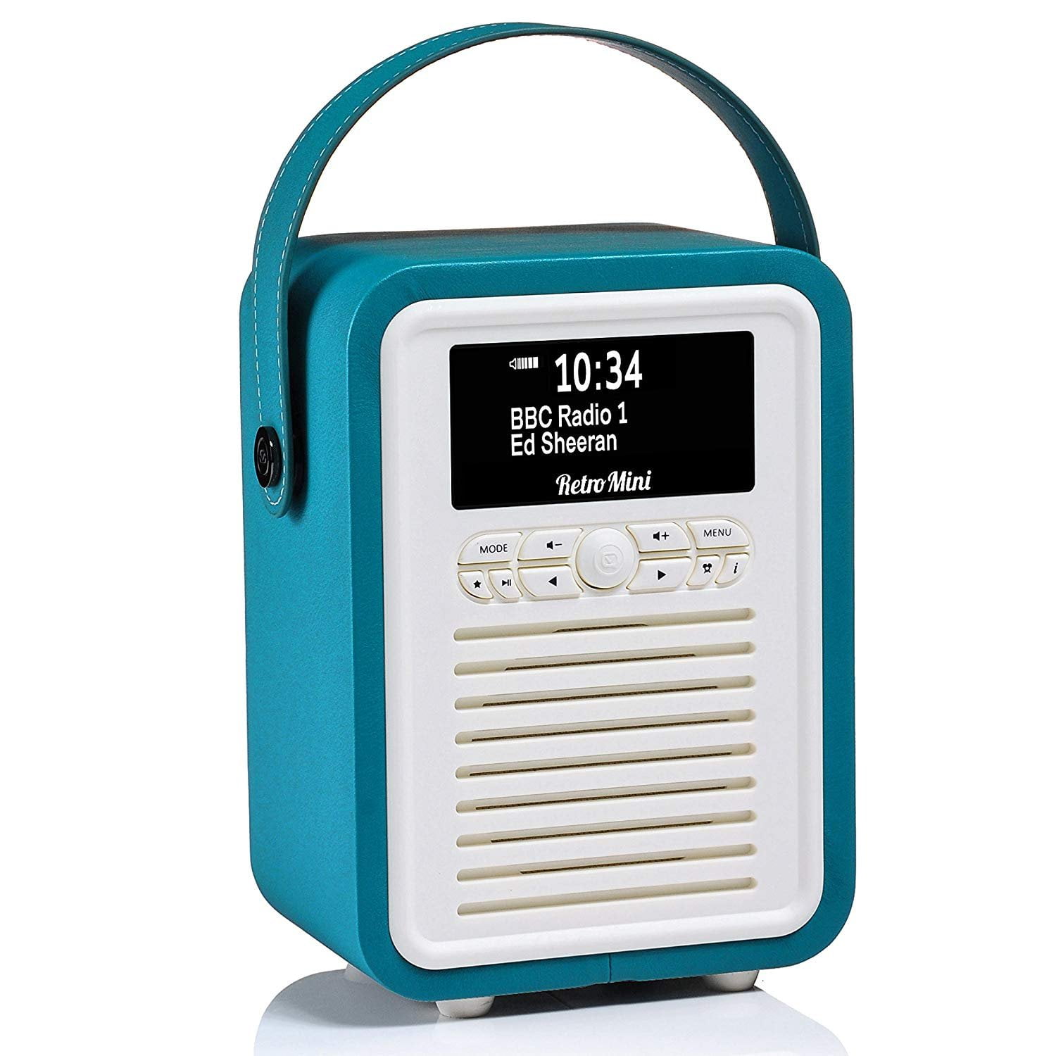 hænge Integral Forstyrre Retro Mini by VQ Radio & Bluetooth Speaker with AM/FM & HD Radio, Dual  Alarm Clock Mains or Battery Premium PU Leather Case Electric Blue -  Walmart.com