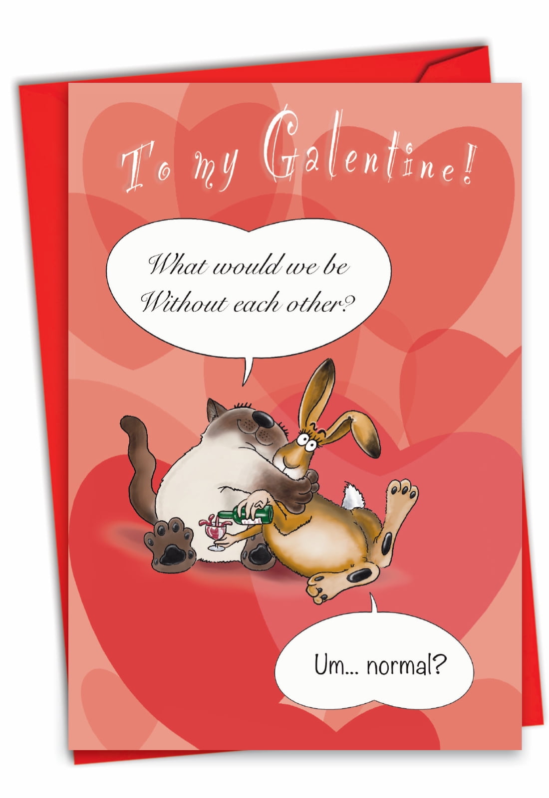 FLYAB Lustige Valentinstagskarte „PEW PEW PEW I LOVE YOU“ – Mit Katzen-Motiv, 14 X 20,3 Cm – Süß & Witzig