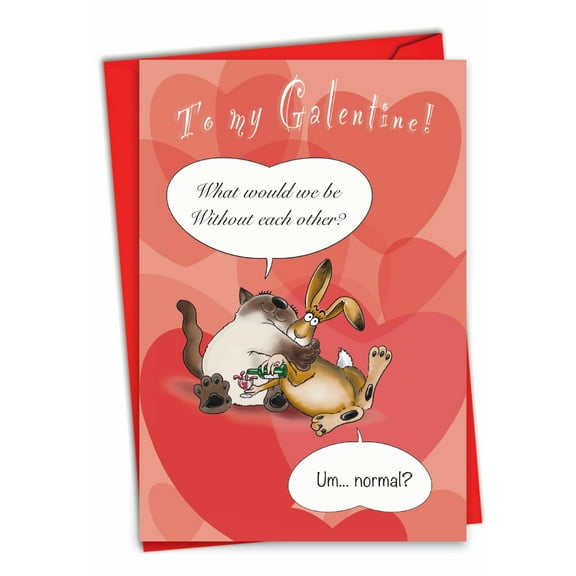 1 Funny Valentine's Day Card with Envelope - Abnormal Friends C9219GAG