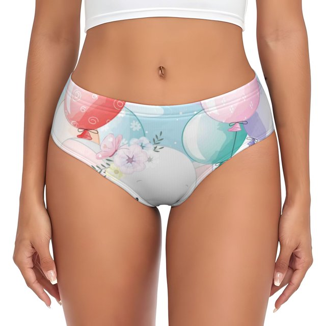 Fotbe Cute Elephant Calzones Estampados para Mujer – Ropa Interior de Algodón, Cómoda, Suave y Elástica-4X-Large
