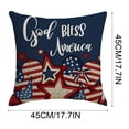 thumbnail image 3 of Patriotic God Bless America Pillow Cover,American Flag Heart & Star Design Cushion Case,Independence Day Memorial Day Pillowcase for Sofa,Patio Holiday Party,Home Decor, 3 of 5