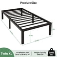 thumbnail image 6 of Awesofurni 18" Twin-XL Bed Frame, Heavy Duty Platform Bed Frame with Storage Space, Noise Free Steel Slat Support, No Box Spring Needed, Easy Assembly, 6 of 7