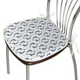 thumbnail image 3 of Dolphin Dining Chair Pad, Nautical Themed Simple Pattern with Playful Big Fish Round Motif, Water Resistant Pillow with Straps for Kitchen Seats, 12 Pieces Set, Cobalt Blue Night Blue, by Ambesonne, 3 of 5