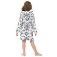 thumbnail image 4 of FORMRS Niños Bathrobe Unisex Hooded Robe Soft Plush Pajamas Sleepwear, Size 2-3T, Navy Blossom Mosaic, 4 of 7