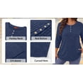 thumbnail image 6 of WellSize 3/4 Sleeve Blouses for Women Plus Size Henley Shirts Casual Crew Neck Tunic Tops Trendy Fall Pullover, 6 of 10