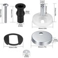 thumbnail image 5 of Juego de 4 accesorios para bisagras de asiento de inodoro fijo Kit de bisagra de liberación rápida Repuesto Kit de tornillos de ajuste de acero inoxidable con bloqueo, 5 of 5