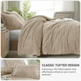 thumbnail image 4 of Fluffy Queen Comforter Set - Beige Warm Comforters for Winter Queen Size, Comforter Full Size Bed Set 3 Piece, 4 of 7