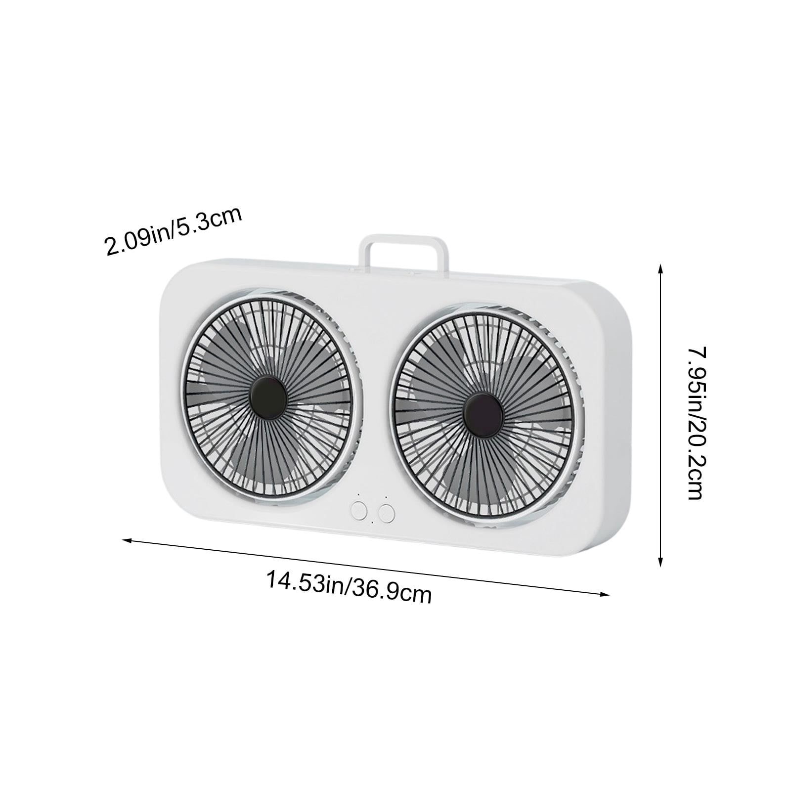 Kieccall Dual Head Wall Mounted Fan, Adjustable Air Circulation Device for Kitchen Bedroom Indoor Ventilation Cooling