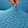 thumbnail image 2 of Nvzi 1 pieza de funda protectora elástica de felpa completamente envuelta extraíble y lavable para cabecera de dormitorio, funda protectora para respaldo de cama, largo 120 cm (gris claro), 2 of 5