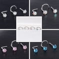 thumbnail image 5 of ZS 12Pcs/Set 20g C Shaped Nose Ring Piercing Round Zirconia Nostril Piercing Nose Bone/L Shaped/Nose Screw Nose Stud Piercing, 5 of 5
