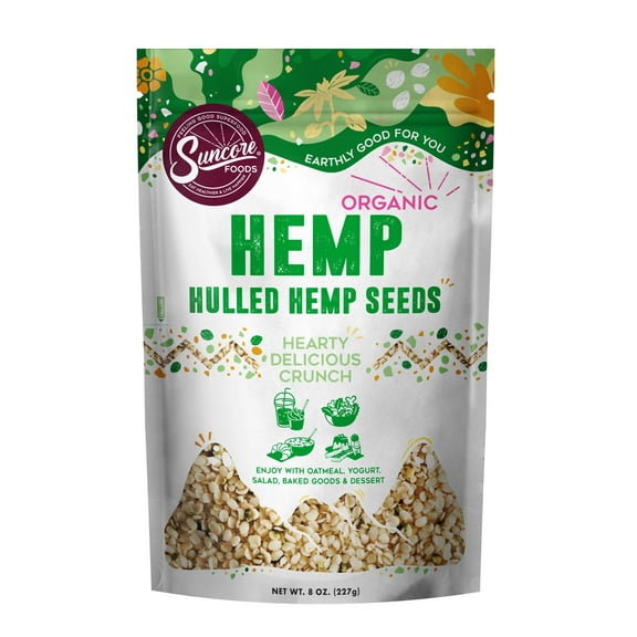 Suncore Foods Organic Gluten-Free Hemp Seeds, 8oz