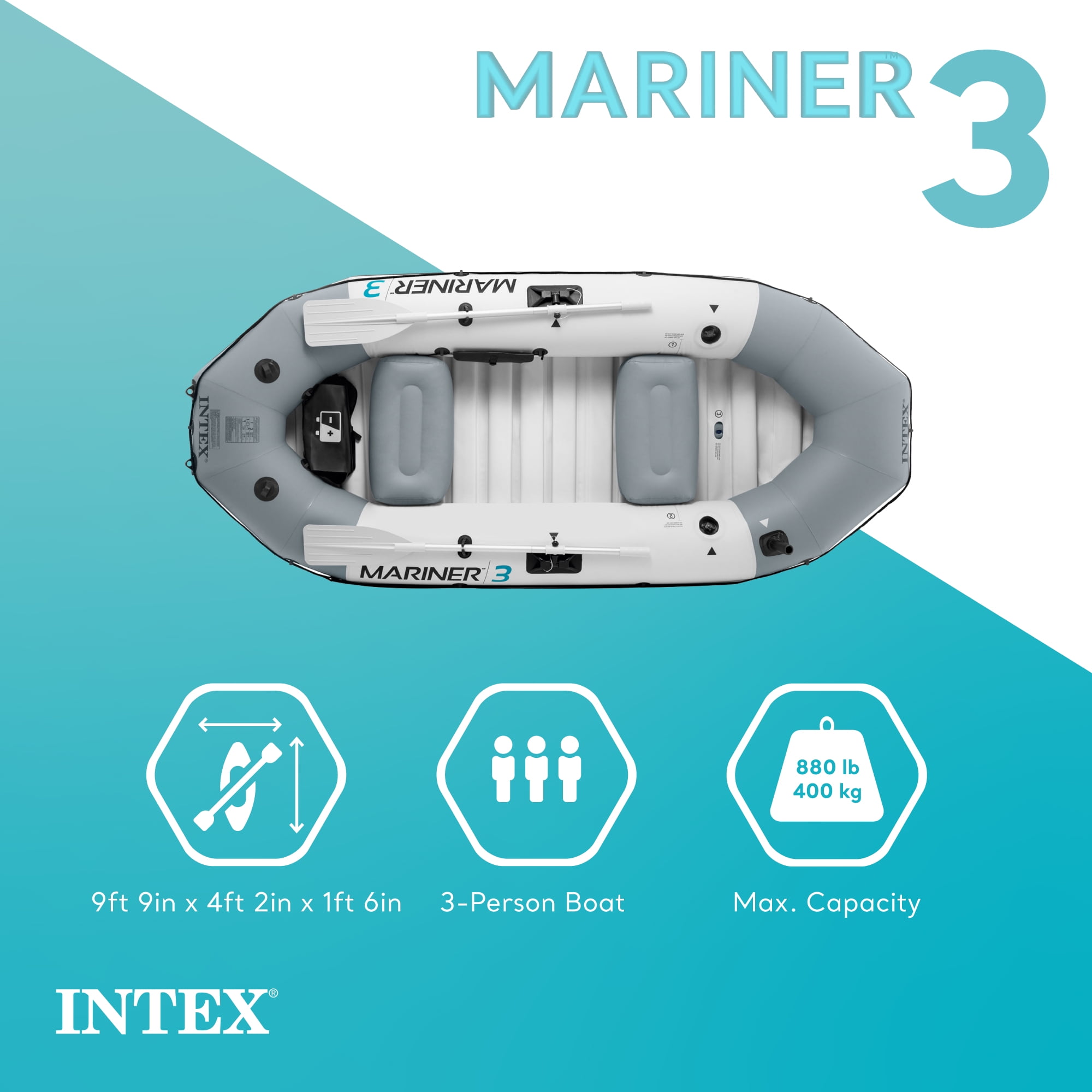Intex Mariner 3-Person Inflatable Boat Set for Adults