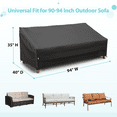 Mr.Cover Large Outdoor Sofa Cover, Waterproof 600D 3Seater, UVResistant Furniture, Black