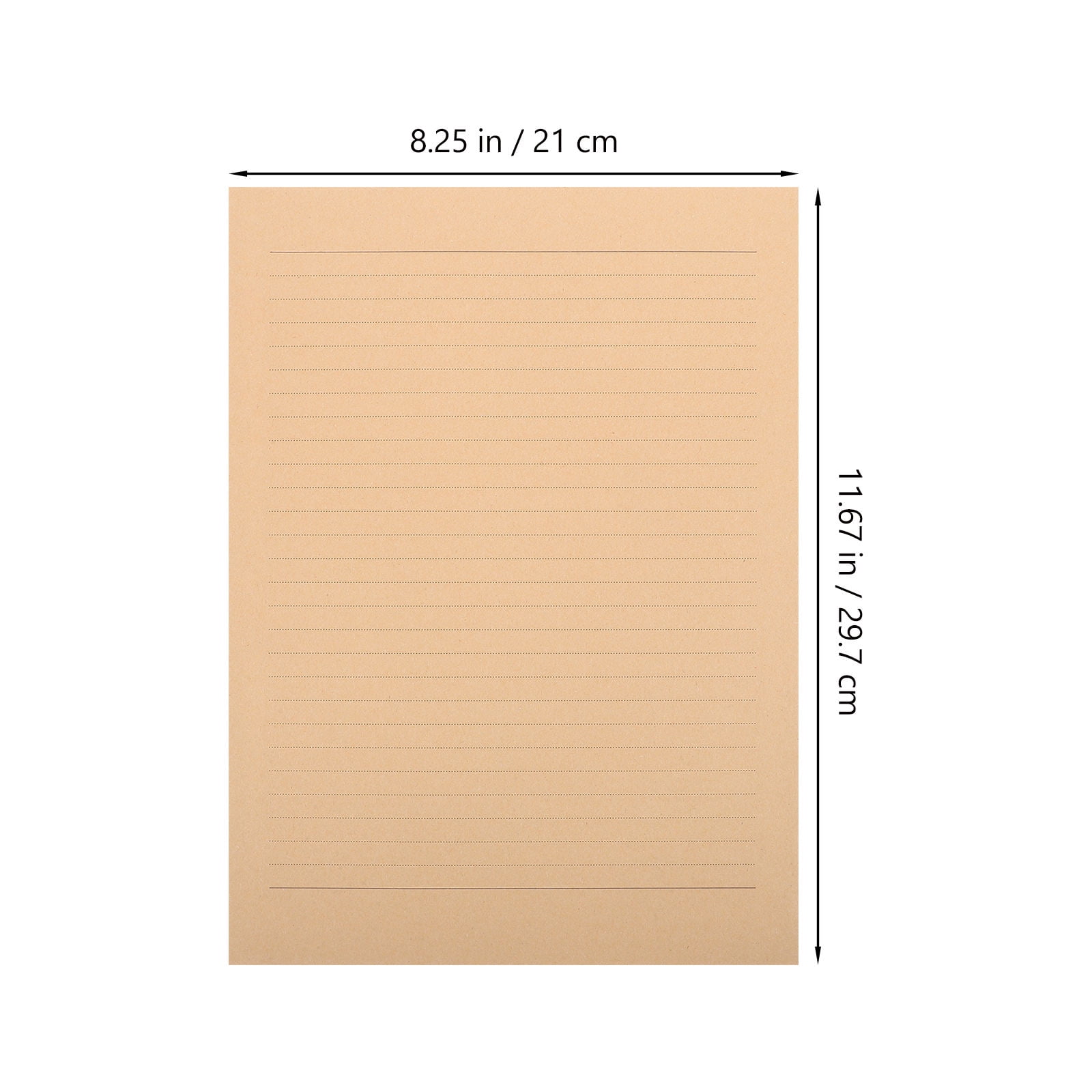 Raindrops Retro ChocolateColored Lined Stationery Paper for Daily Use Writing and Printing 100 Sheets
