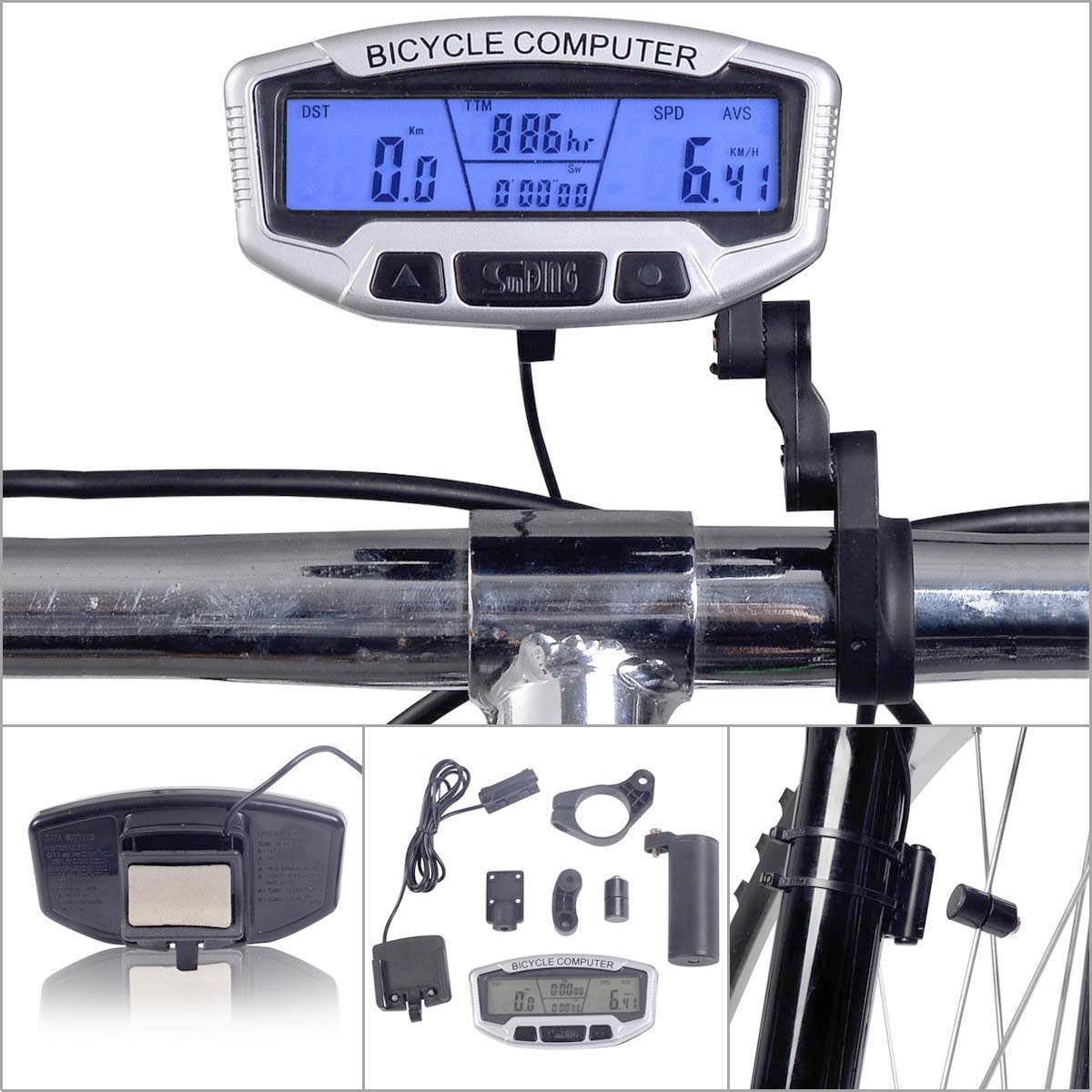 LCD Digital Waterproof Bike Odometer Velometer Bicycle Speedometer /ND