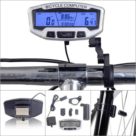 Mountain bike speedometer Bicycle Computer with Backlight LCD Display Battery (Best Mountain Bike Gps Computer)