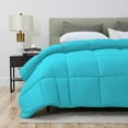 thumbnail image 2 of D.N.G. BEDDINGS 800 Thread Count 3 Piece Comforter Set, 100% Egyptian Cotton Cover, Damask Stripe, Oversized Super King Size, Turquoise Blue Color, 2 of 6
