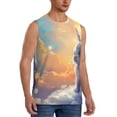 thumbnail image 2 of Yiaed Sunshine Colorful Cloud Rabbit Print Men's Singlet Vests Summer Running Muscle Tank Tops Gym Undershirt Round Neck Sleeveless for man, 2 of 5