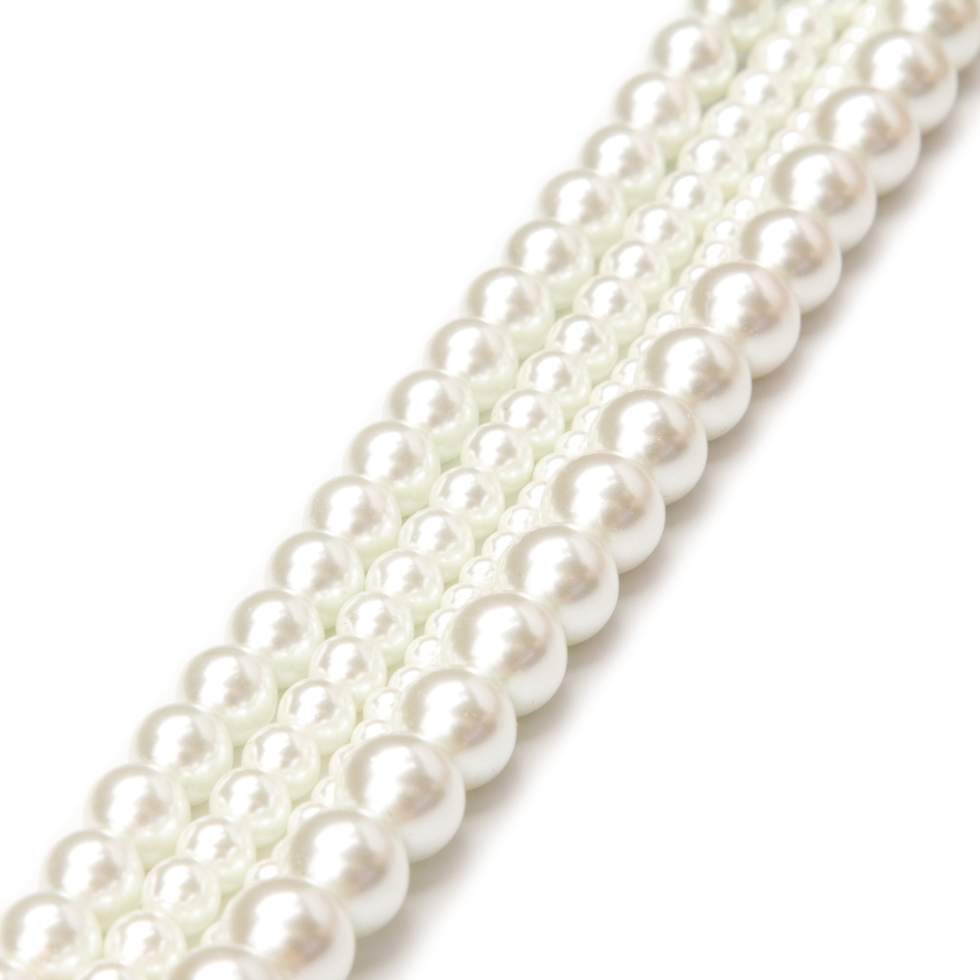 CousinDIY Cousin DIY White Pearl Glass Bead Strand in Multiple Sizes, 7.5 inch, White, 120 Pieces