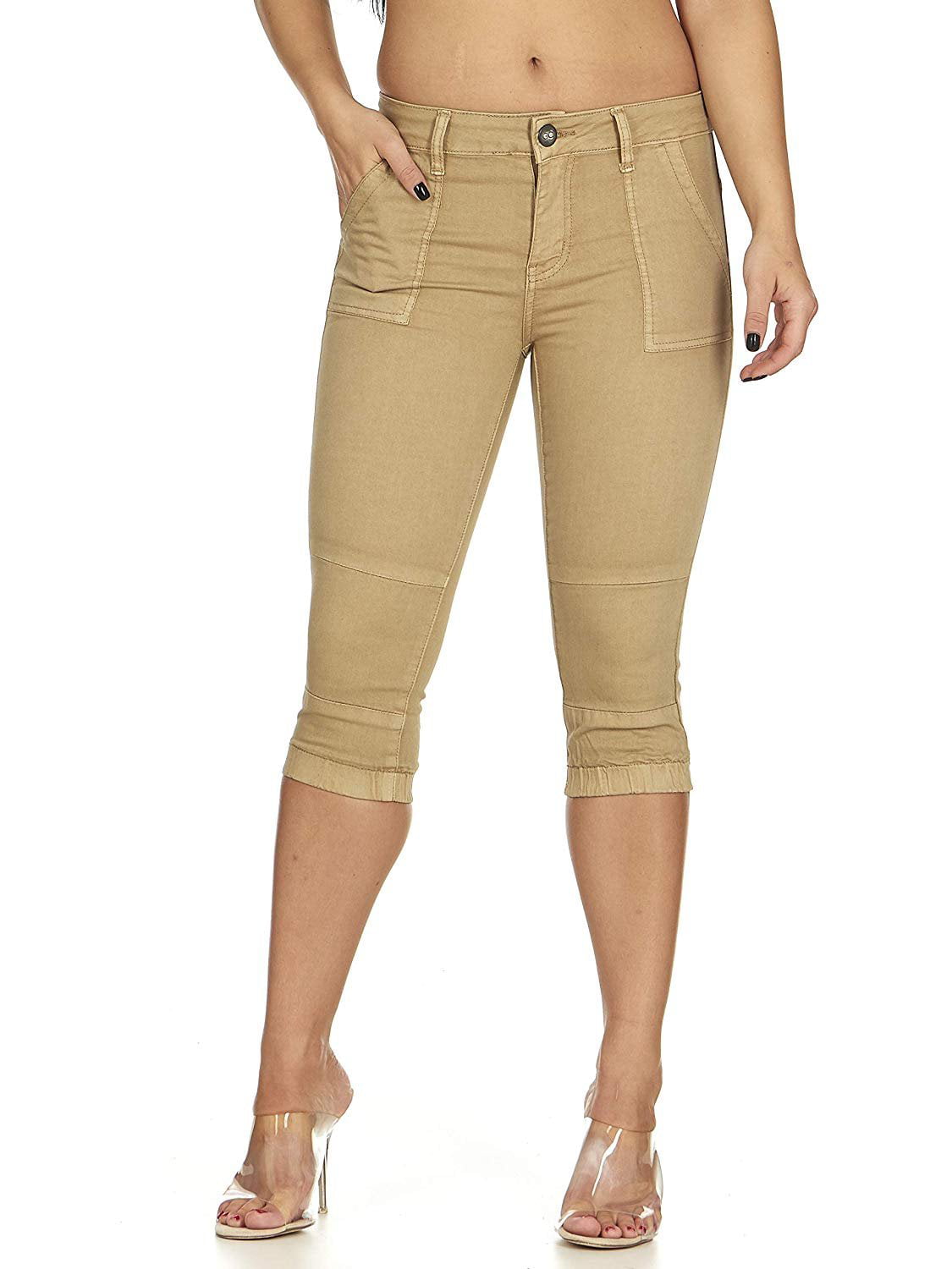 CG JEANS - Cover Girl Jeans Juniors Capri Pants for Women in Khaki Size ...