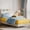 Beige FULL, variant on TEQIN Bed Frame, Upholstered Headboard with with Storage, Metal Platform Bed Frame, Velvet Platform Bed Mattress Foundation,Noise Free, No Box Spring Needed