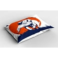 thumbnail image 2 of Ambesonne Hunting Pillow Sham, Cocker Dog and Ducks, 36" X 20", Dark Blue Orange White, 2 of 2