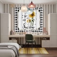 thumbnail image 6 of Curtains 63 Inch Length 2 Panels, Sunflowers Grommets Window Treatment Curtain, Yellow Floral Botanical Black White Plaid Farmhouse Thermal Curtains Drapes for Living Room/Bathroom, 6 of 9