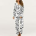 thumbnail image 4 of MIUOWANP Womens Big and Tall Pajama Sets Women's Valentine's Day Printed Pajama Set For Daily Home Wear With Pocket White XXL, 4 of 5