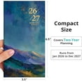 thumbnail image 3 of Pocket Calendar 2026-2027 for Purse, Two Year Monthly Planner Pocket Size, Jan 2026 to Dec 2027 Monthly Planner Small Size (6.5" x 3.5") - Starlit Peaks, 3 of 7