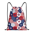 thumbnail image 1 of Saiise American Stars2 Pattern Sports Drawstring Backpack - String Swim Gym Bag with Wet Proof Pocket for Women&Men-Medium, 1 of 6